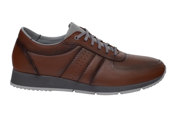 JS08 Tan - Grey Man Sport Shoe Models, Genuine Leather Man Sport Shoes