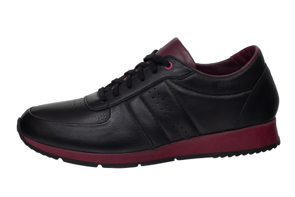 JS08 Black - Bordo Man Sport Shoe Models, Genuine Leather Man Sport Shoes