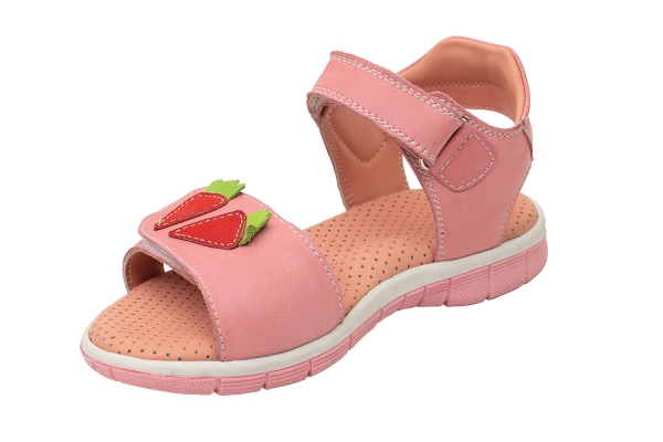 J2158 Pembe - Çilek Çocuk Sandalet Modelleri, Deri Çocuk Sandalet