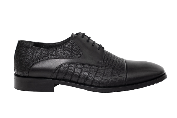J0201 Black Antic - Black Gutti Man Classic Shoe Models, Genuine Leather Man Classic Shoes