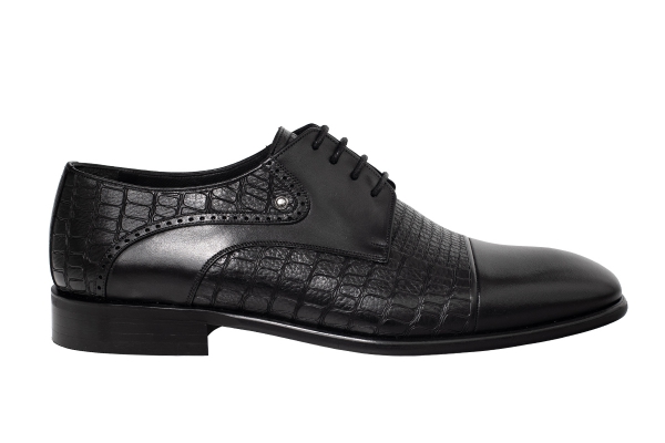 J0201 Black Antic - Black Gutti Man Classic Shoe Models, Genuine Leather Man Classic Shoes