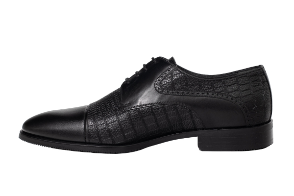 J0201 Black Antic - Black Gutti Man Classic Shoe Models, Genuine Leather Man Classic Shoes