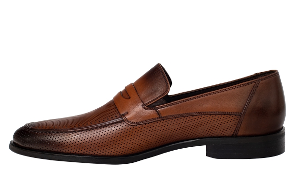 J1407 Tan Antic Man Classic Shoe Models, Genuine Leather Man Classic Shoes