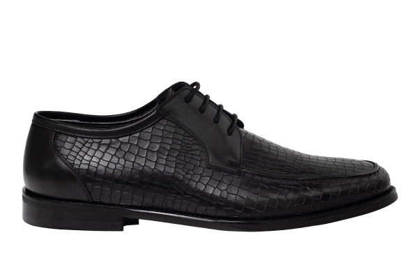 J2063 Black Croco Man Classic Shoe Models, Genuine Leather Man Classic Shoes