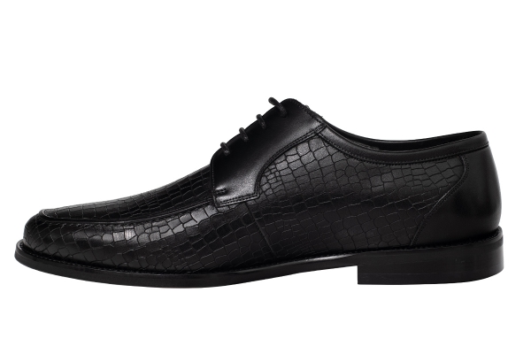 J2063 Black Croco Man Classic Shoe Models, Genuine Leather Man Classic Shoes