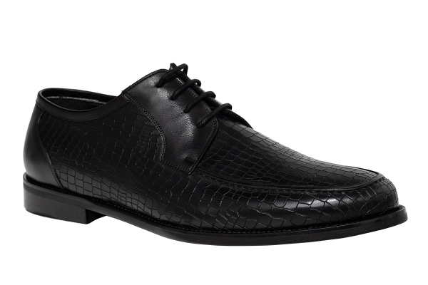 J2063 Black Croco Man Classic Shoe Models, Genuine Leather Man Classic Shoes