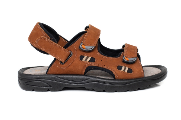J1405 Nubuk Taba Erkek Sandalet ve Terlik Modelleri, Deri Erkek Sandalet ve Terlik Koleksiyonu