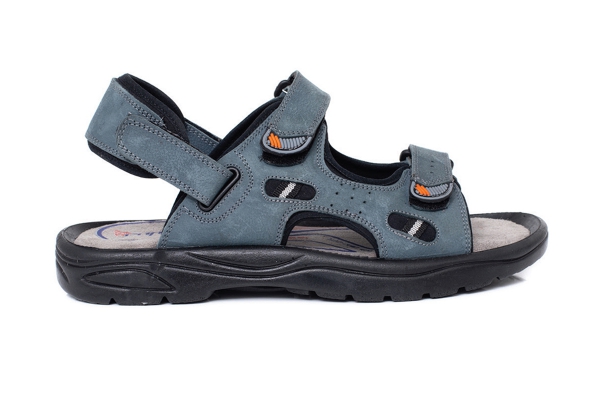 J1405 Nubuck Grey Man Sandals Slippers Models, Genuine Leather Man Sandals Slippers Collection