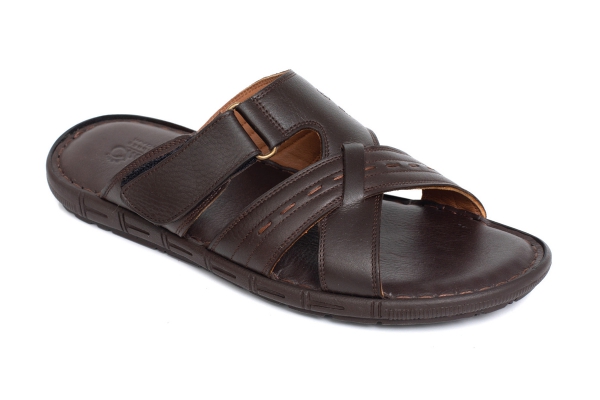 J1413 Brown Man Sandals Slippers Models, Genuine Leather Man Sandals Slippers Collection