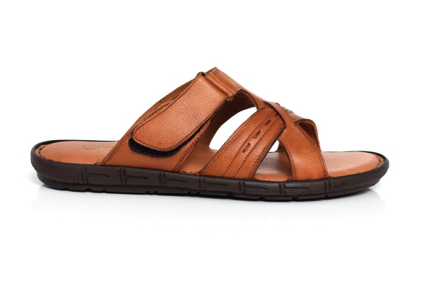 J1413 Taba Erkek Sandalet ve Terlik Modelleri, Deri Erkek Sandalet ve Terlik Koleksiyonu