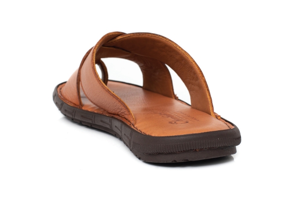 J1416 Taba Erkek Sandalet ve Terlik Modelleri, Deri Erkek Sandalet ve Terlik Koleksiyonu