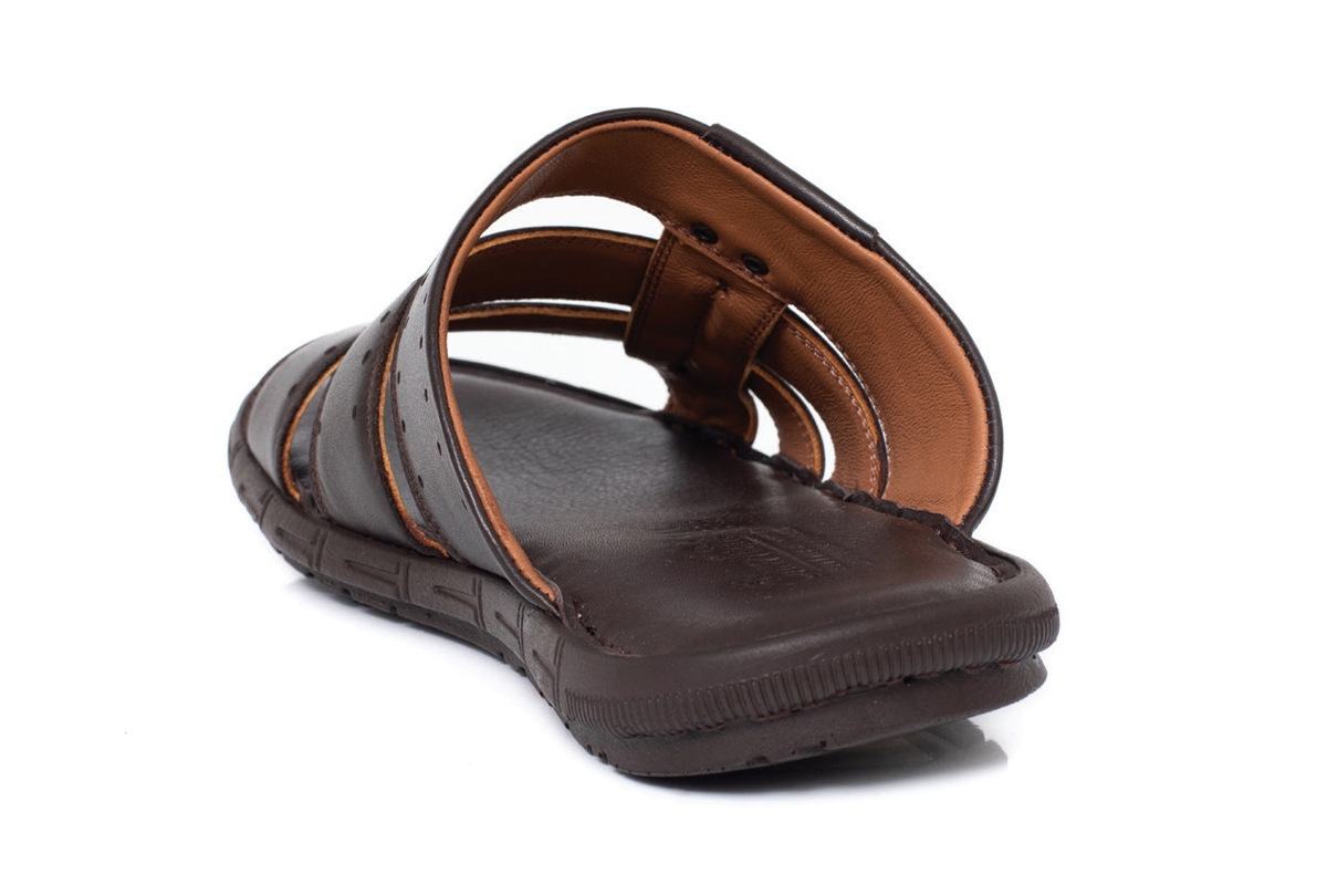 J1425 Brown Man Sandals Slippers Models, Genuine Leather Man Sandals ...