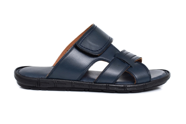J1613 Navy Blue Man Sandals Slippers Models, Genuine Leather Man Sandals Slippers Collection
