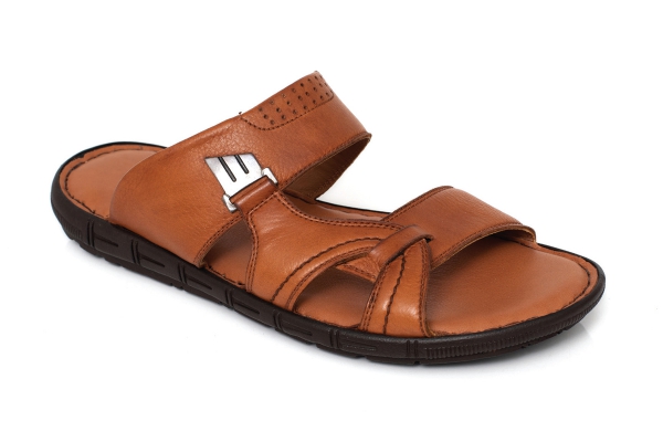 J1614 Tan Man Sandals Slippers Models, Genuine Leather Man Sandals Slippers Collection