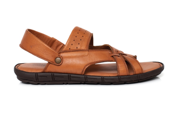 J1617 Taba Erkek Sandalet ve Terlik Modelleri, Deri Erkek Sandalet ve Terlik Koleksiyonu