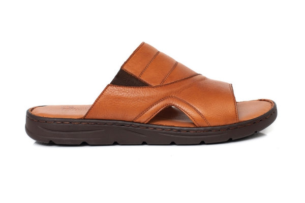 J1638 Taba Erkek Sandalet ve Terlik Modelleri, Deri Erkek Sandalet ve Terlik Koleksiyonu