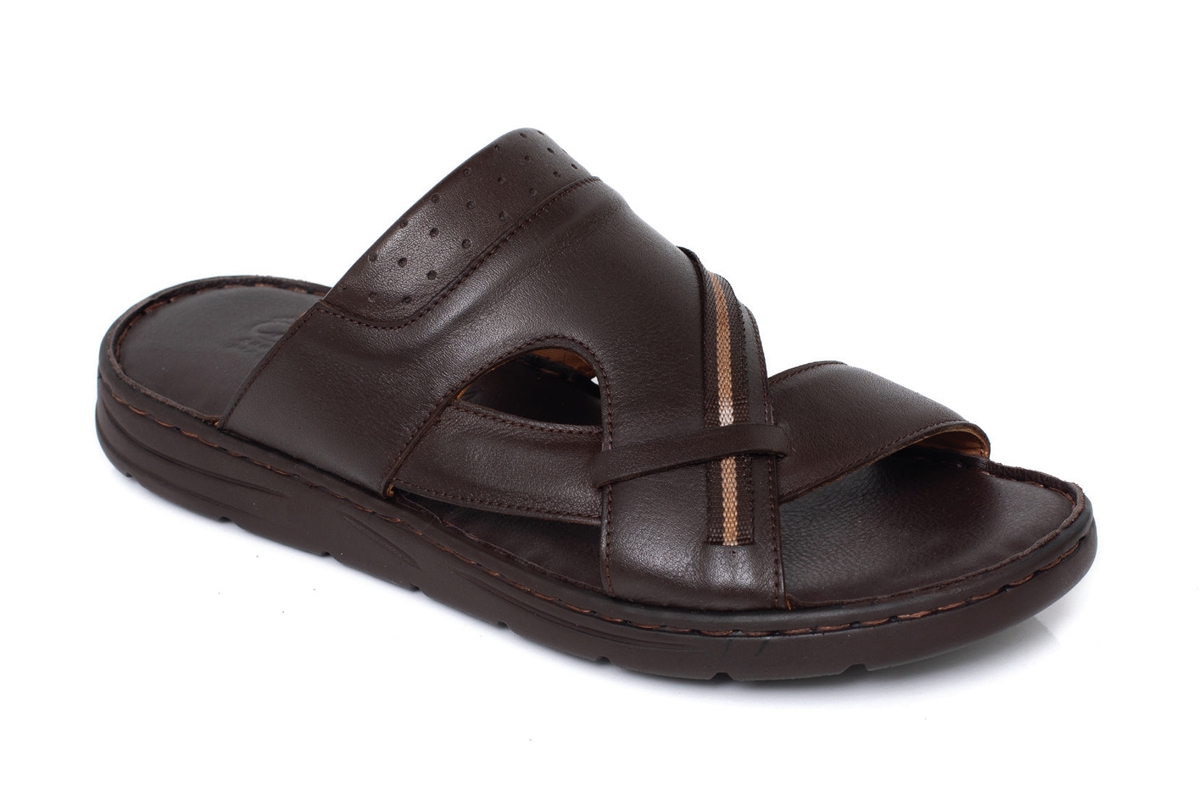 J1806 Brown Man Sandals Slippers Models, Genuine Leather Man Sandals ...