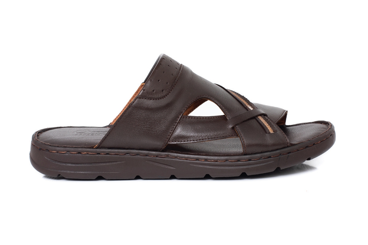 J1806 Brown Man Sandals Slippers Models, Genuine Leather Man Sandals ...