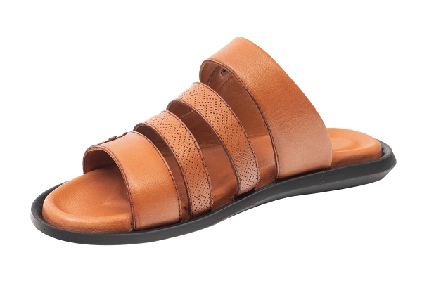 J2105 Taba - Lzr Taba Erkek Sandalet ve Terlik Modelleri, Deri Erkek Sandalet ve Terlik Koleksiyonu 2
