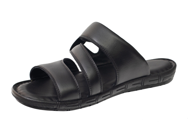 J2125 Siyah Erkek Sandalet ve Terlik Modelleri, Deri Erkek Sandalet ve Terlik Koleksiyonu 2