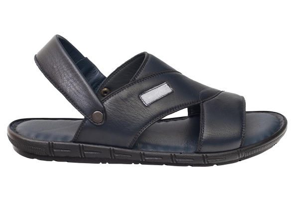 J2126 Lacivert Erkek Sandalet ve Terlik Modelleri, Deri Erkek Sandalet ve Terlik Koleksiyonu 2