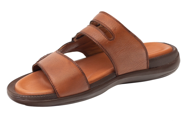 J2133 Taba Erkek Sandalet ve Terlik Modelleri, Deri Erkek Sandalet ve Terlik Koleksiyonu 2