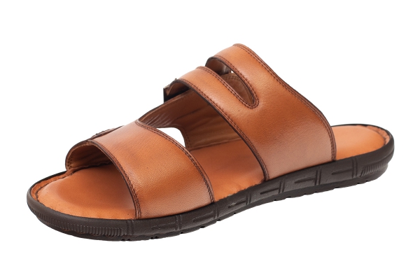 J2165 Taba Erkek Sandalet ve Terlik Modelleri, Deri Erkek Sandalet ve Terlik Koleksiyonu 2