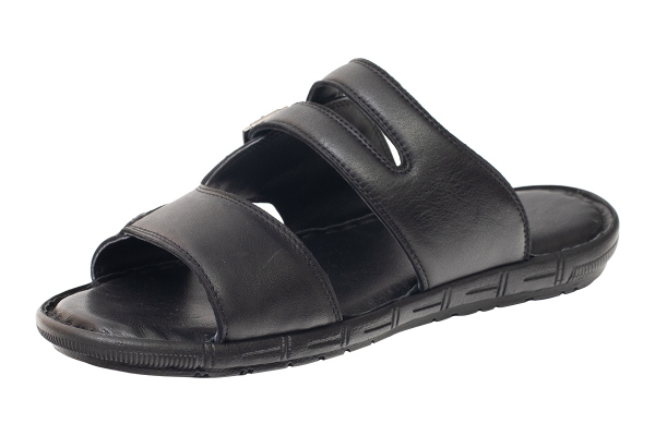 J2165 Siyah Erkek Sandalet ve Terlik Modelleri, Deri Erkek Sandalet ve Terlik Koleksiyonu 2