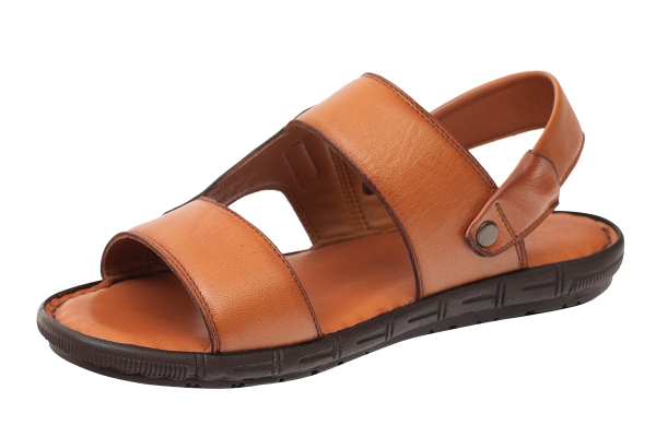 J2175 Taba - Kahverengi Erkek Sandalet ve Terlik Modelleri, Deri Erkek Sandalet ve Terlik Koleksiyonu 2