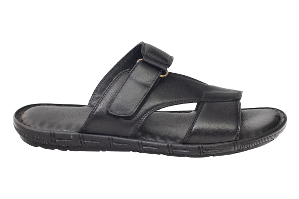 J2187 Siyah Erkek Sandalet ve Terlik Modelleri, Deri Erkek Sandalet ve Terlik Koleksiyonu 2