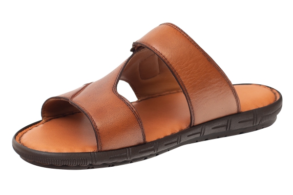 J2187 Taba Erkek Sandalet ve Terlik Modelleri, Deri Erkek Sandalet ve Terlik Koleksiyonu 2
