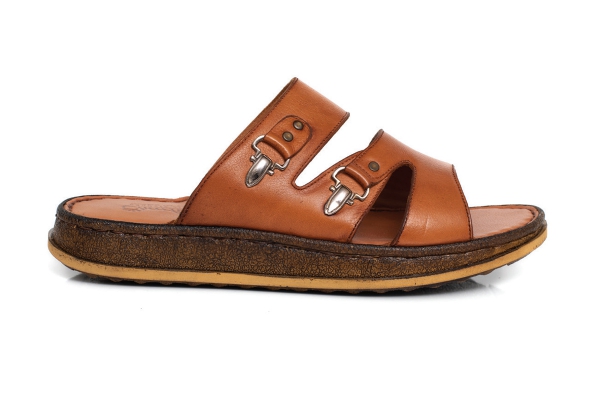 J2004 Tan Man Sandals Slippers Models, Genuine Leather Man Sandals Slippers Collection
