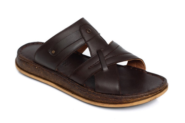 J2005 Brown Man Sandals Slippers Models, Genuine Leather Man Sandals Slippers Collection