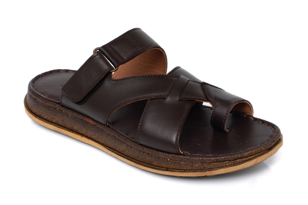 J2006 Brown Man Sandals Slippers Models, Genuine Leather Man Sandals Slippers Collection
