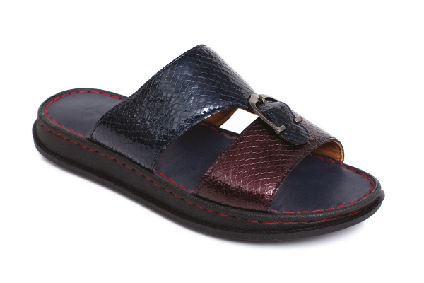 J2015 Rgn P Navy Blue - Rgn P Claret Red Man Sandals Slippers Models, Genuine Leather Man Sandals Slippers Collection