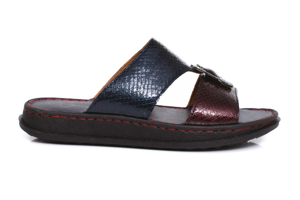 J2015 Rgn P Navy Blue - Rgn P Claret Red Man Sandals Slippers Models, Genuine Leather Man Sandals Slippers Collection