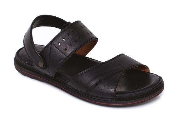 J2024 Черный Модели мужских сандалей и шлепанцев, Коллекция кожаных мужских сандалей и шлепанцев