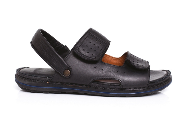 J2025 Black Man Sandals Slippers Models, Genuine Leather Man Sandals Slippers Collection