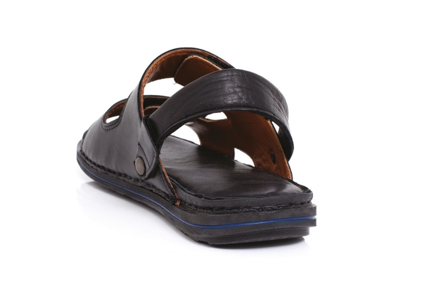 J2025 Black Man Sandals Slippers Models, Genuine Leather Man Sandals Slippers Collection