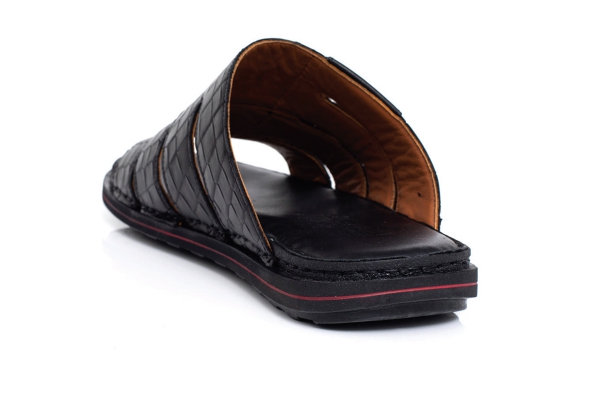 J2026 Crc N Black Man Sandals Slippers Models, Genuine Leather Man Sandals Slippers Collection