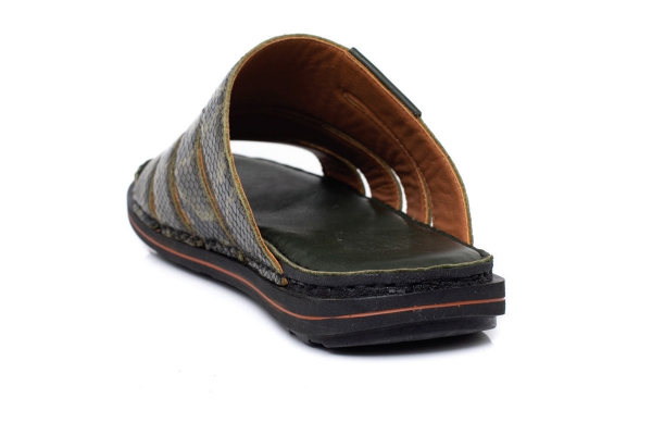 J2026 Snk N Green - Green Man Sandals Slippers Models, Genuine Leather Man Sandals Slippers Collection