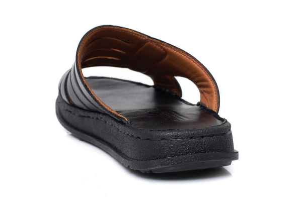 J2031 Черный-Нубук Черный Модели мужских сандалей и шлепанцев, Коллекция кожаных мужских сандалей и шлепанцев