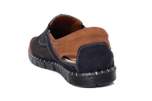 J2064 Nubuck Brown - Nubuck Tan Man Sandals Slippers Models, Genuine Leather Man Sandals Slippers Collection