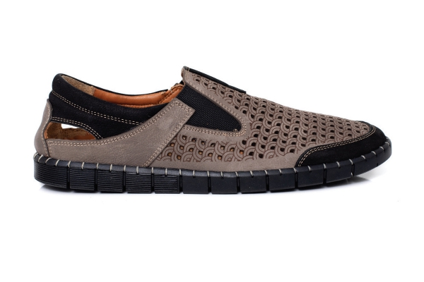 J2064 Nubuck Sand - Nubuck Black Man Sandals Slippers Models, Genuine Leather Man Sandals Slippers Collection