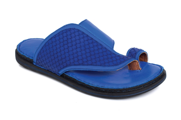 J2083 Fsh N Blue - Blue Man Sandals Slippers Models, Genuine Leather Man Sandals Slippers Collection