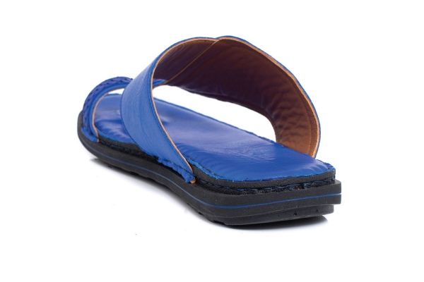 J2083 Fsh N Blue - Blue Man Sandals Slippers Models, Genuine Leather Man Sandals Slippers Collection