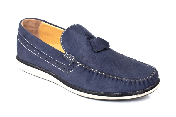 J310 Nubuck Navy Blue Man Shoe Models, Genuine Leather Man Shoes Collection