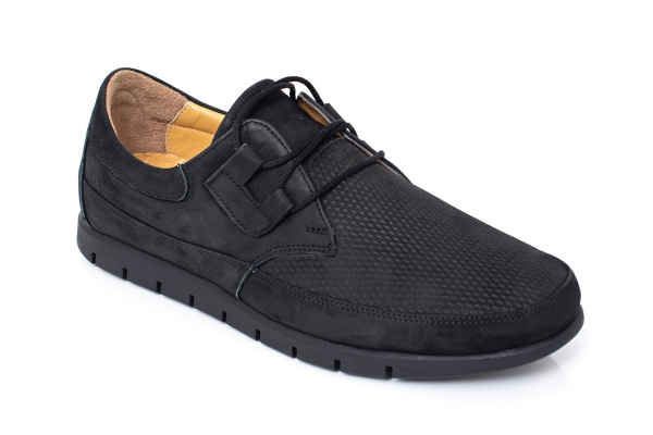 J711 Нубук Черный Модели мужской обуви, Коллекция мужской обуви из натуральной кожи