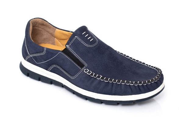 J720 Nubuck Navy Blue Man Shoe Models, Genuine Leather Man Shoes Collection