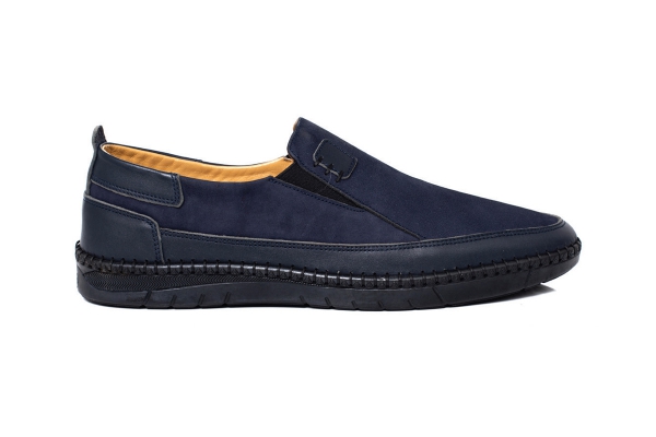 J800 Нубук Т.синий-Синий Модели мужской обуви, Коллекция мужской обуви из натуральной кожи